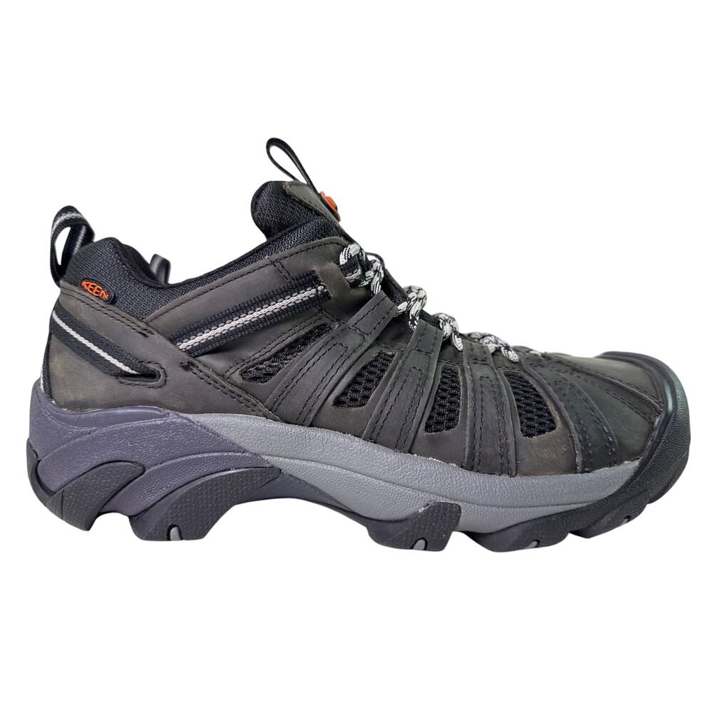 KEEN Voyageur Hiking Shoes‎ Men's 11 M All terrain Leather Grey Scarlet Ibis